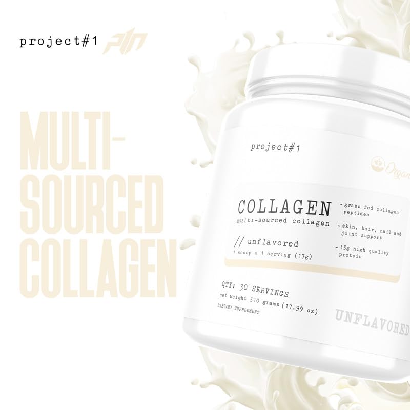 Project 1 Nutrition Multi-Sourced Collagen Powder | Grass-Fed Peptides for Skin, Hair - Maple Wellness Supplements