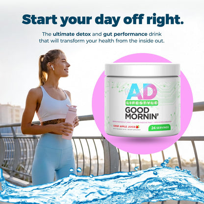 Project AD Life Good Morning Detox and Performance Drink, Naturally Flavored and Formulated with L-GLutamine, Apple Cider Vinegar, and Aloe Vera (24 Servings, Summer Fruits) - Maple Wellness Supplements