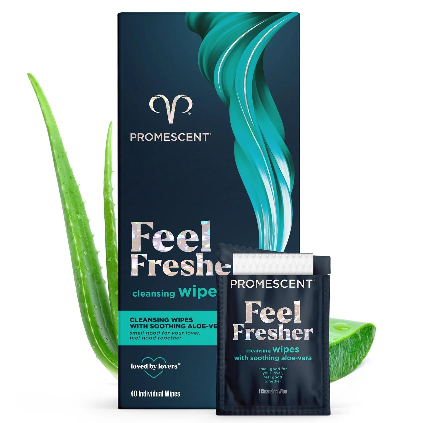 Promescent After Sex Clean Up Wipes Individually Wrapped Made with Aloe Vera, Gentle pH Balanced Formula Sex Wipes for Men, Women & Couples (40 Count) - Maple Wellness Supplements