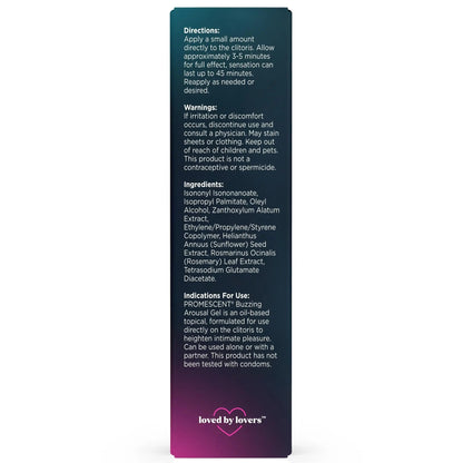 Promescent Buzzing Gel for Women – Arousal Enhancing Intimate Lubricant, Non-Sticky & Long-Lasting, Personal Lube for Increased Heightened Feeling, 75 Uses (15ml) - Maple Wellness Supplements