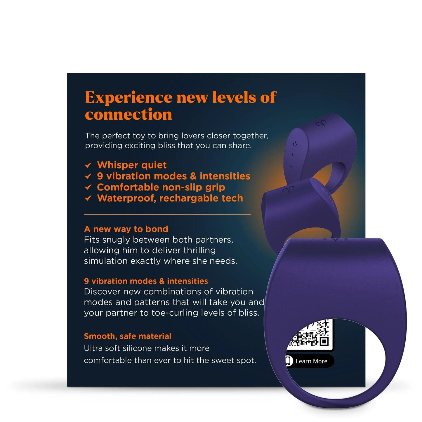 Promescent Cock Ring with 9 Vibrating Intensities, Sex Toys for Men, Penis Ring Vibrator for Better Erections, Silicone Sex Toy, Clitoral Stimulator for her, Intimate Couples Toys - Maple Wellness Supplements