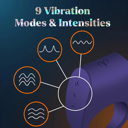 Promescent Cock Ring with 9 Vibrating Intensities, Sex Toys for Men, Penis Ring Vibrator for Better Erections, Silicone Sex Toy, Clitoral Stimulator for her, Intimate Couples Toys - Maple Wellness Supplements