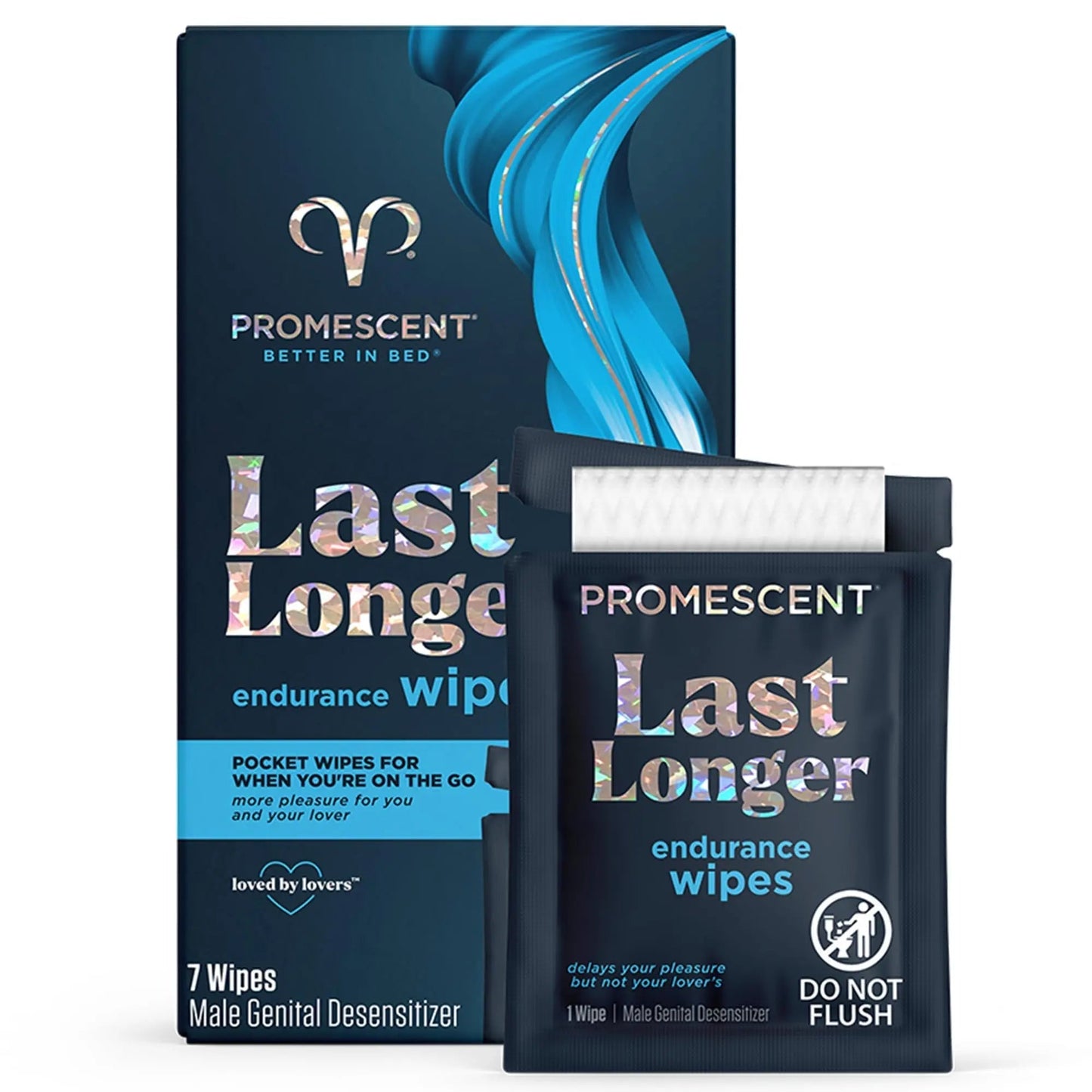 Promescent Delay Wipes Sexual Enhancer for Men to Last Longer in Bed, Extended Climax Control with Benzocaine for Male Genital Desensitizing - Increase Duration (7 Count) - Maple Wellness Supplements