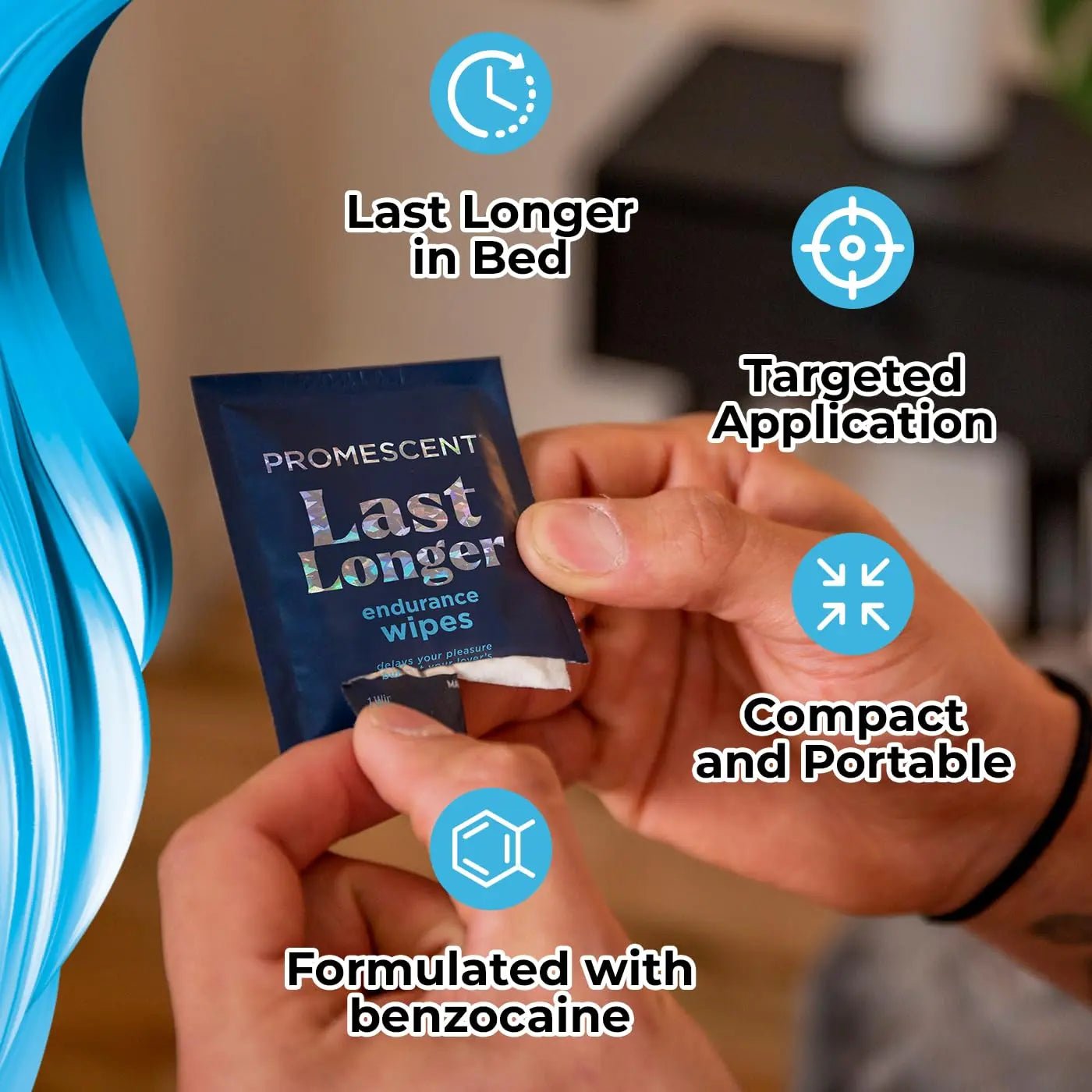 Promescent Desensitizing Delay Spray for Men (2.6 ml) to Help You Last Longer in Bed + Delay Wipes (7 Count) Sexual Enhancer with Extended Climax Control with Benzocaine - Maple Wellness Supplements