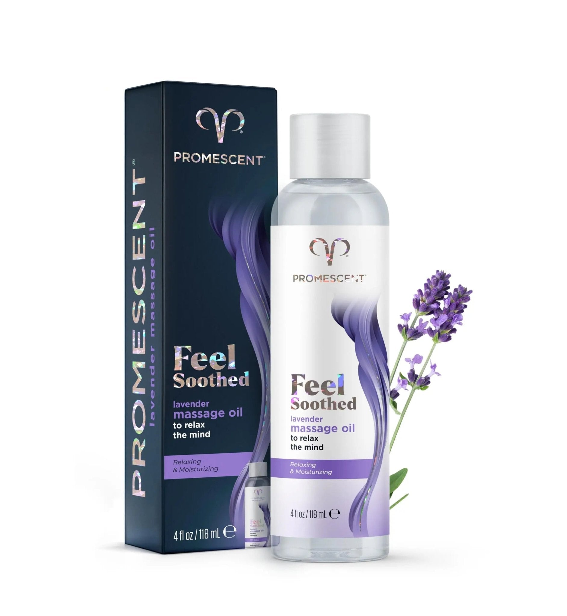 Promescent Lavender Massage Oil for Massage Therapy, Massage Oils for Date Night, Premium Lavender Body Oil for Men & Women to Relieve Stress & Sore Muscles, Essential Oils for Skin (4 oz) - Maple Wellness Supplements