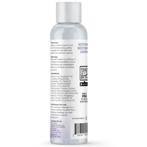 Promescent Lavender Massage Oil for Massage Therapy, Massage Oils for Date Night, Premium Lavender Body Oil for Men & Women to Relieve Stress & Sore Muscles, Essential Oils for Skin (4 oz) - Maple Wellness Supplements