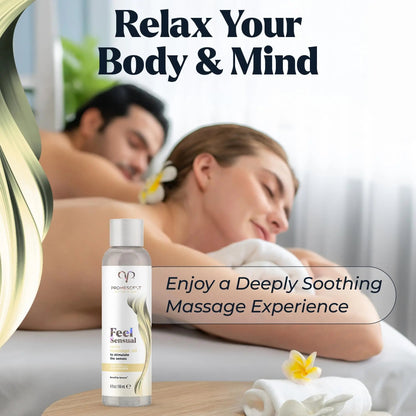 Promescent Massage Oil for Massage Therapy, Massage Oils for Date Night, Premium Body Oil for Men & Women to Relieve Stress & Sore Muscles, Essential Oils for Skin (4 oz) (Vanilla) - Maple Wellness Supplements