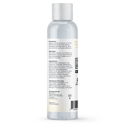 Promescent Massage Oil for Massage Therapy, Massage Oils for Date Night, Premium Body Oil for Men & Women to Relieve Stress & Sore Muscles, Essential Oils for Skin (4 oz) (Vanilla) - Maple Wellness Supplements