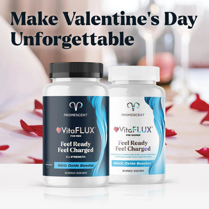 Promescent VitaFLUX Nitric Oxide Supplements for Men, Fast Acting Male Enhancing Pills for Stamina, Size & Performance, L-Arginine L-Citrulline L-Carnitine (30 Servings) - Maple Wellness Supplements