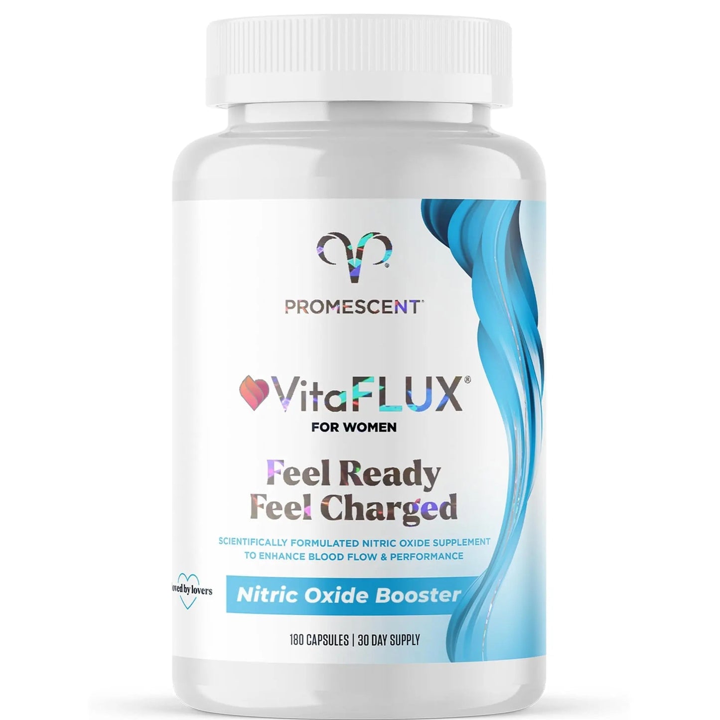 Promescent VitaFLUX Women's Nitric Oxide Booster Supplement, Boost Energy & Performance - Therapeutic Dose of Essential Amino Acids L Arginine, L Citrulline, L Carnitine, Zinc (180 Capsules) - Maple Wellness Supplements