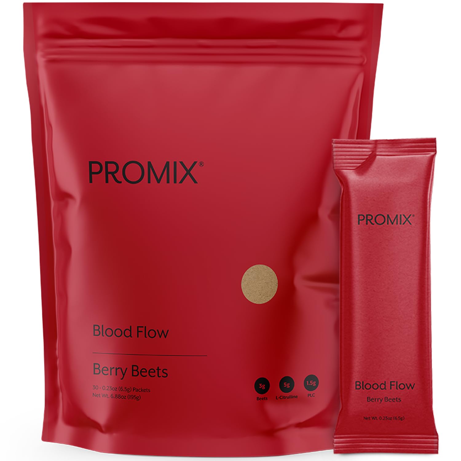 ProMix Nutrition Blood Flow - Nitric Oxide Supplement with Organic US Beet Root Powder - Cold Pressed, Low Temp Dehydration - 30 Servings - Maple Wellness Supplements