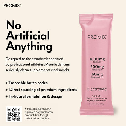ProMix Nutrition Electrolytes Powder Hydration Packets - Himalayan Pink Salt, Magnesium, Potassium, Vitamin C - Salted Watermelon, - Maple Wellness Supplements