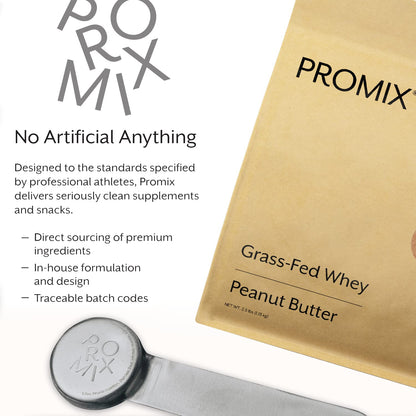 Promix Whey Protein Powder, Peanut Butter - 2.5lb Bulk - Grass-Fed & 100% All Natural - Maple Wellness Supplements
