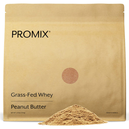 Promix Whey Protein Powder, Peanut Butter - 2.5lb Bulk - Grass-Fed & 100% All Natural - Maple Wellness Supplements
