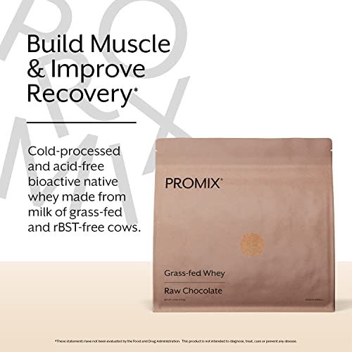 Promix Whey Protein Powder, Raw Chocolate - 2.5lb Bulk - Grass-Fed & 100% All - Maple Wellness Supplements