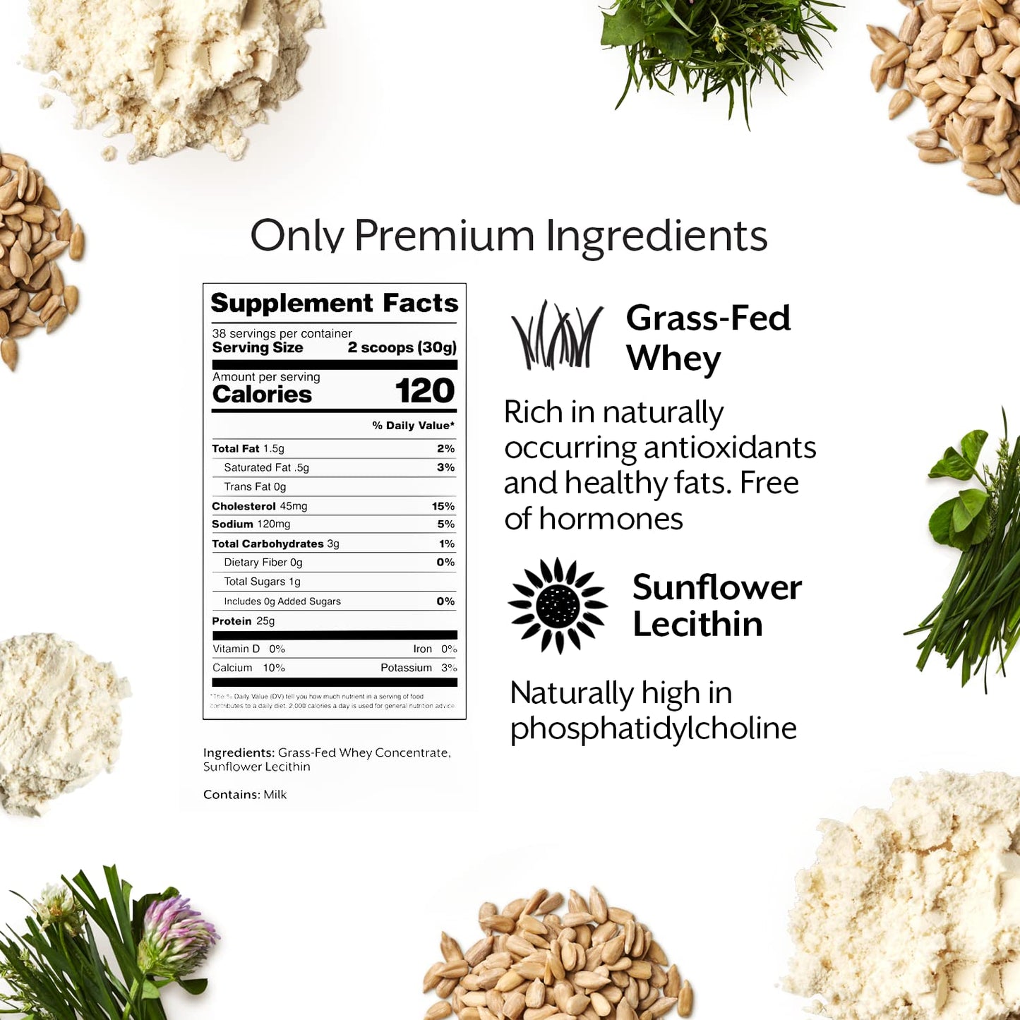 Promix Whey Protein Powder, Unflavored - 2.5lb Bulk - Grass-Fed & 100% All Natural - Maple Wellness Supplements