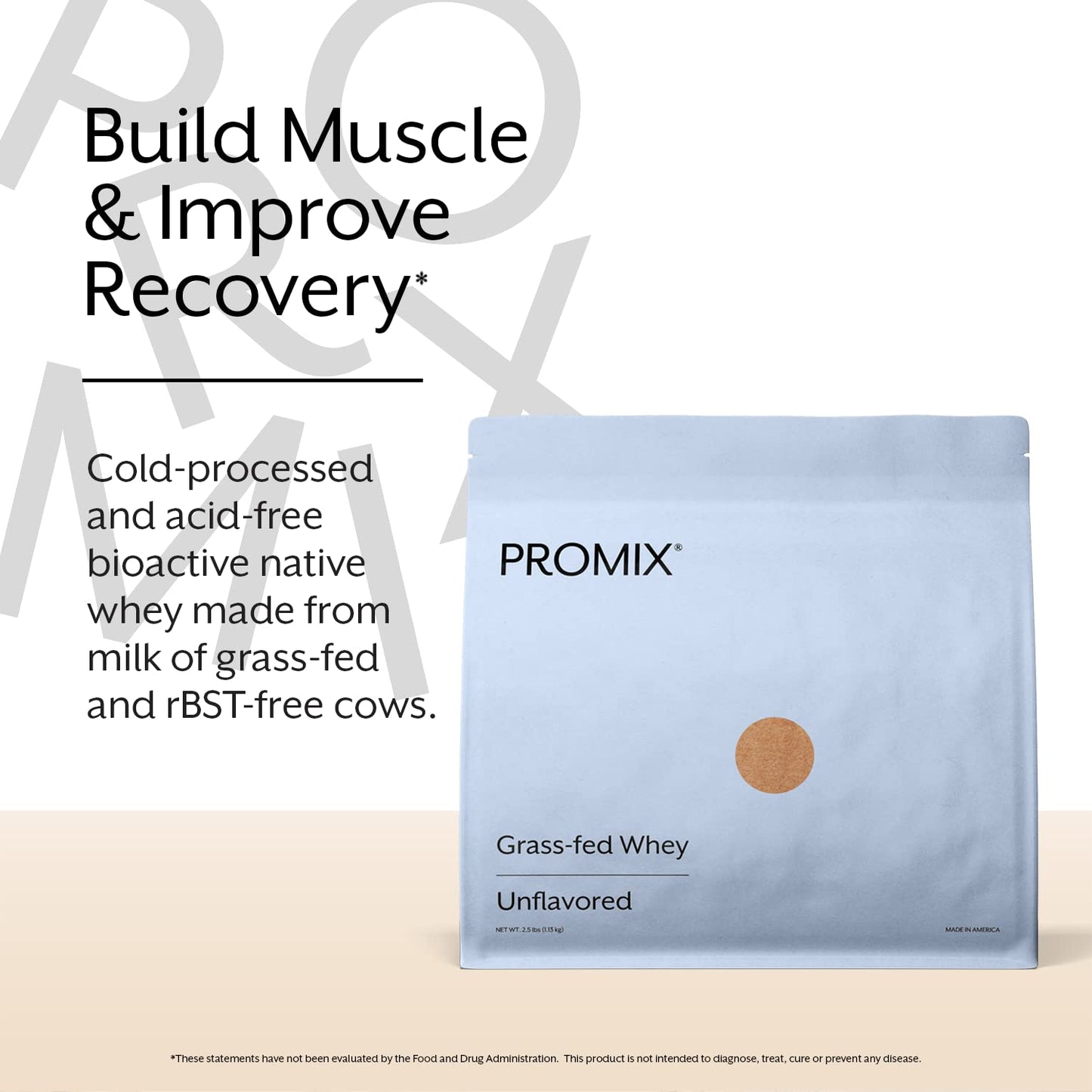 Promix Whey Protein Powder, Unflavored - 2.5lb Bulk - Grass-Fed & 100% All Natural - Maple Wellness Supplements