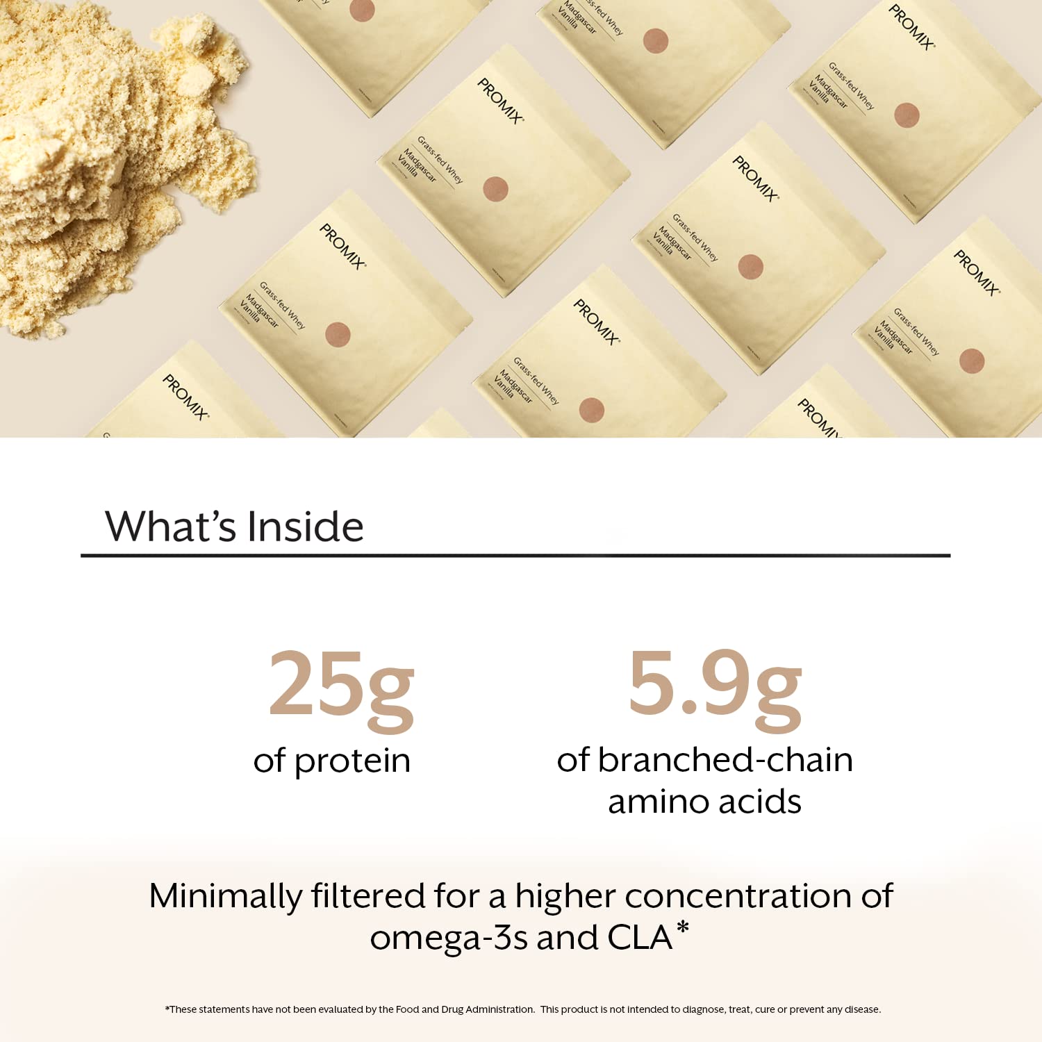 Promix Whey Protein Powder, Vanilla - 2.5lb Bulk - Grass-Fed & 100% All Natural - Maple Wellness Supplements