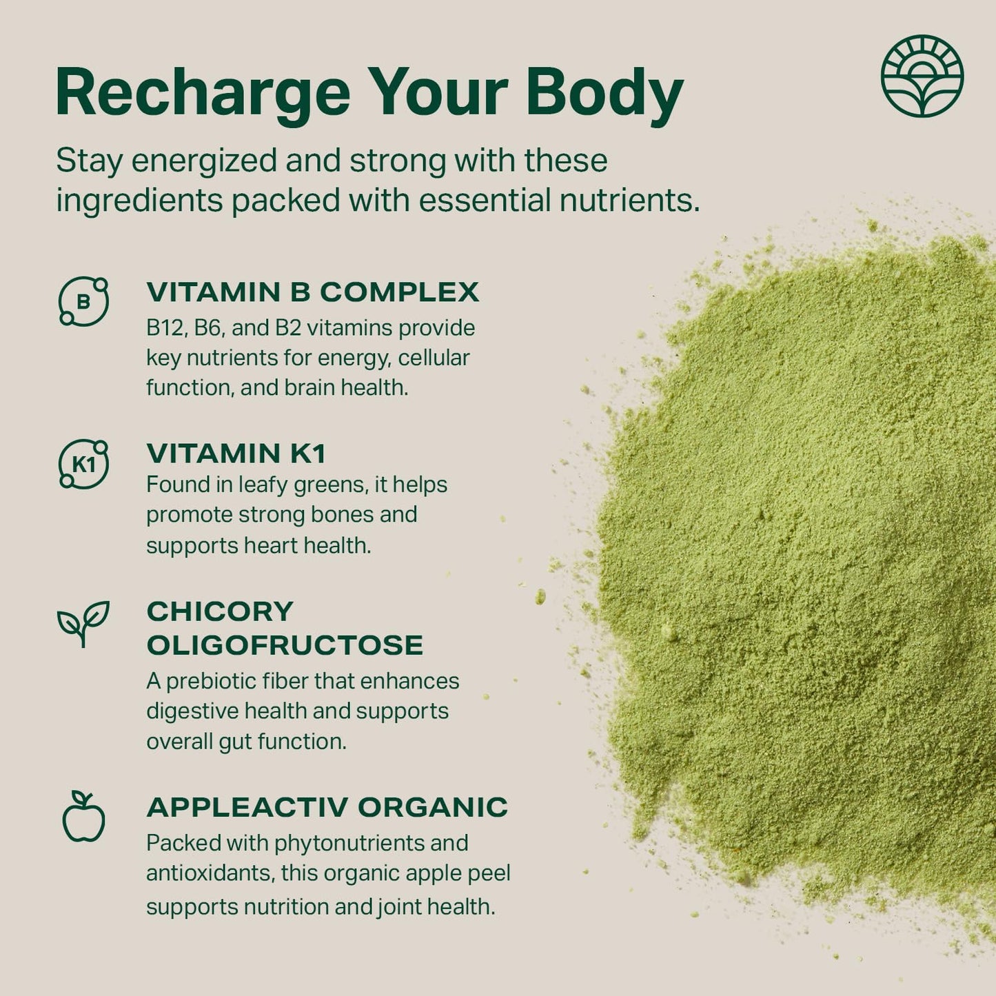 Proper, The Greens Daily Boost Organic Greens Powder. Whole Food, Apple Flavour Veggie Powder Superfood with Wheatgrass, Spirulina, Chlorella, Probiotics. - Maple Wellness Supplements