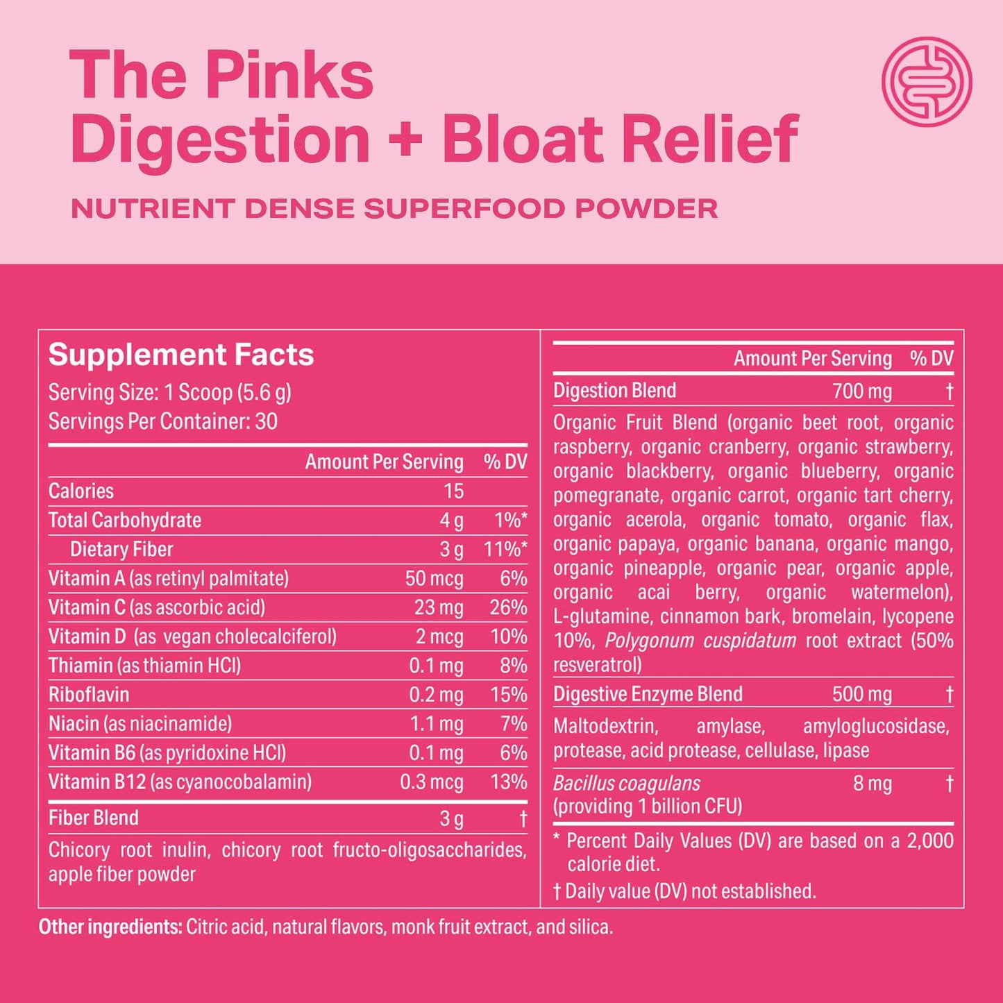 Proper, The Pinks Digestion and Bloat Relief. Drink Mix with Gut Health Probiotics, Prebiotics, Beet Root & Enzymes for Digestive Support. Bloating and Microbiome - Maple Wellness Supplements