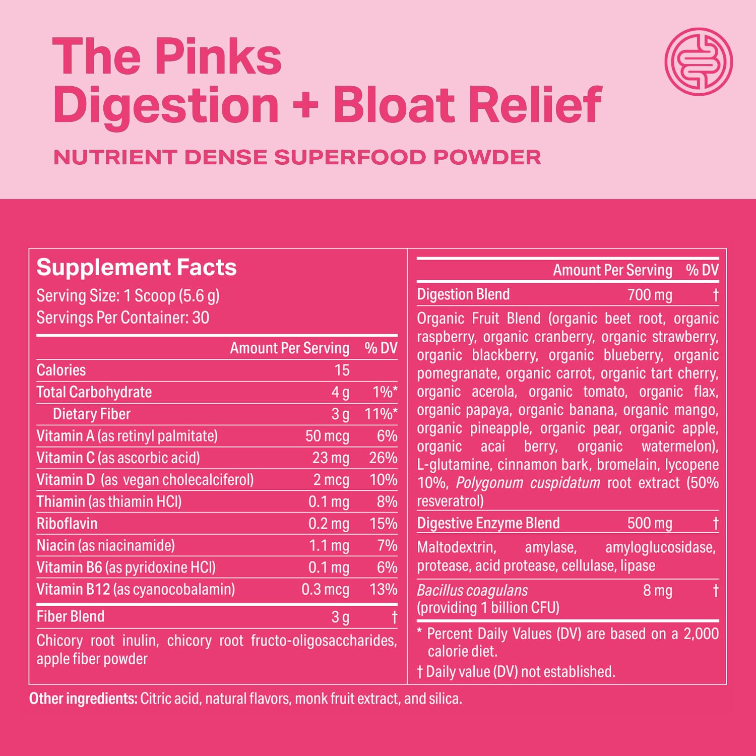 Proper, The Pinks Digestion and Bloat Relief. Drink Mix with Gut Health Probiotics, Prebiotics, Beet Root & Enzymes for Digestive Support. Bloating and Microbiome - Maple Wellness Supplements