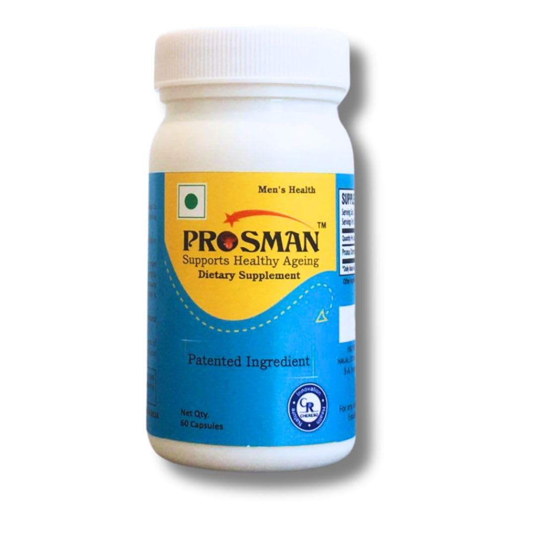 Prosman Supplement - Supports Healthy ageing & Improves Urinary Function | Patented Ingredient | Prunus domestica/pygeum (1Pack- 60 Capsules) - Maple Wellness Supplements