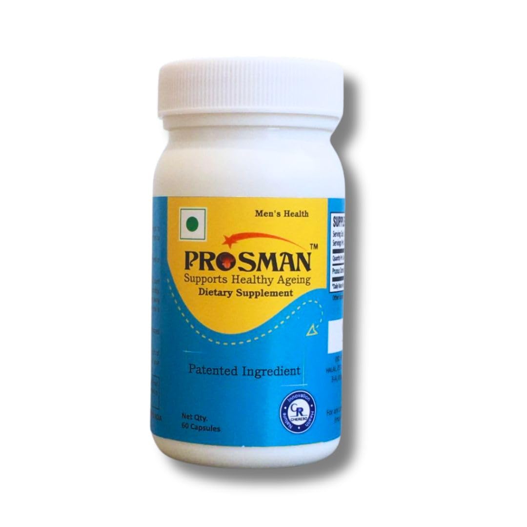 Prosman Supplement - Supports Healthy ageing & Improves Urinary Function | Patented Ingredient | Prunus domestica/pygeum (1Pack- 60 Capsules) - Maple Wellness Supplements