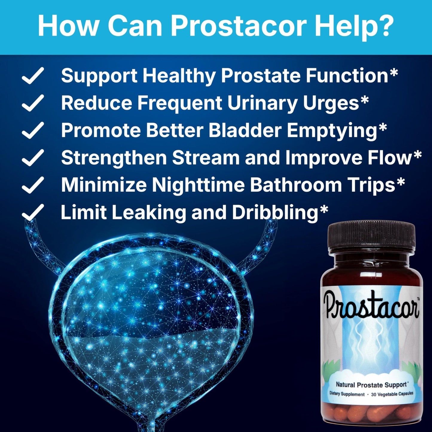 Prostacor - Natural Prostate Support Supplement - Non-GMO, Vegan, Gluten-Free - Maple Wellness Supplements