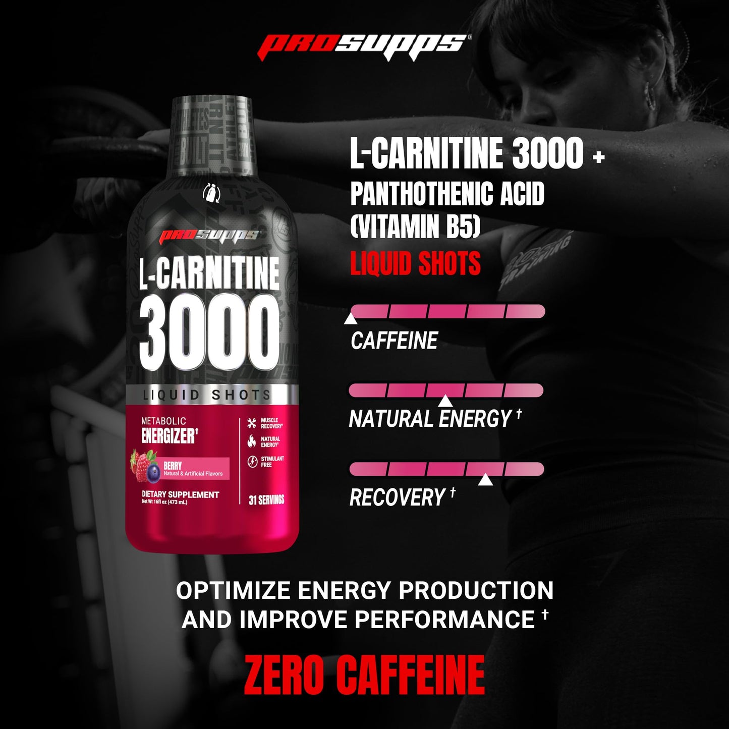 ProSupps L-Carnitine Liquid 3000, Stimulant-Free Liquid Shots for Men & Women - Clean Workout Drink for Energy, Performance & Muscle Recovery - Maple Wellness Supplements