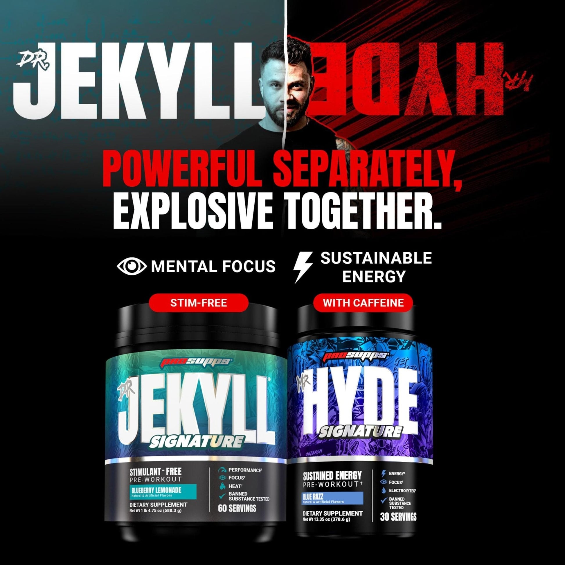 ProSupps Mr. Hyde Max Pump Pre Workout Powder - Stim-Free Preworkout Supports Blood Flow, Muscle Volume & Endurance - Caffeine-Free Nitric Oxide Gym & Fitness Supplements - Maple Wellness Supplements