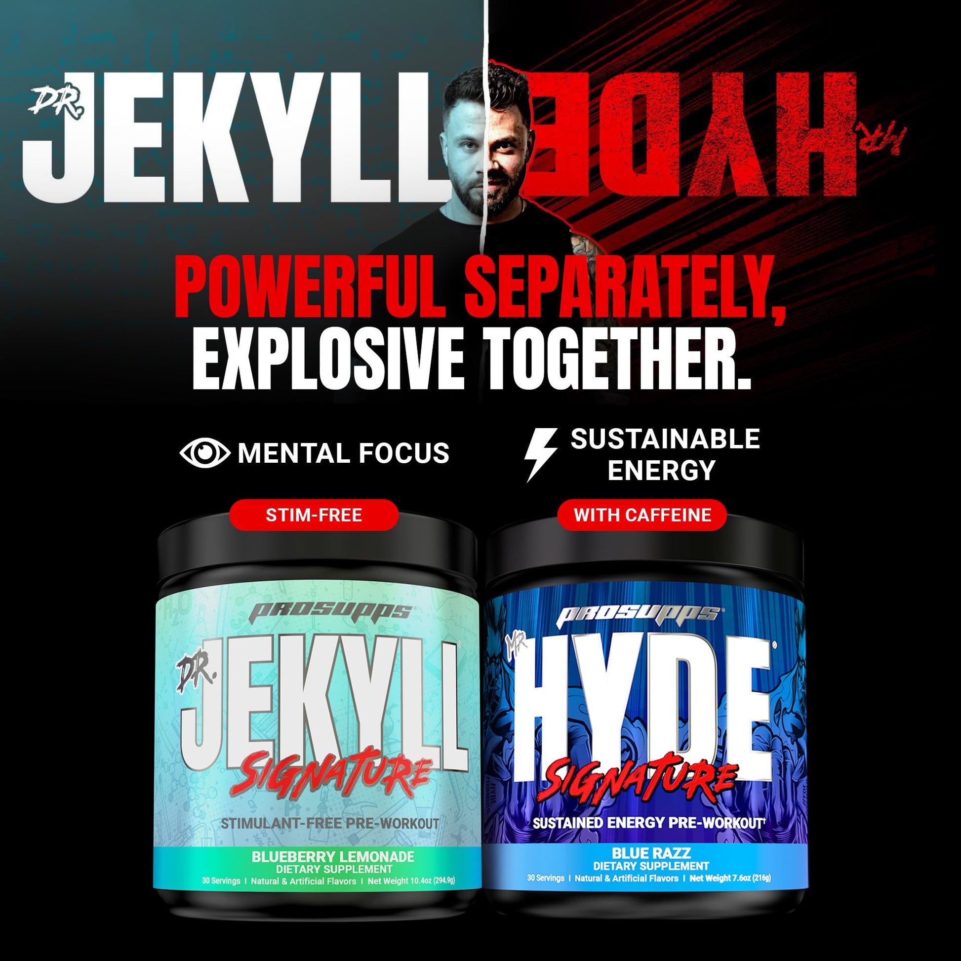 ProSupps Mr. Hyde Signature Pre Workout Powder with Creatine, Beta Alanine & Caffeine - Performance, Energy & Endurance - Clean Fitness & Gym Supplements - Maple Wellness Supplements