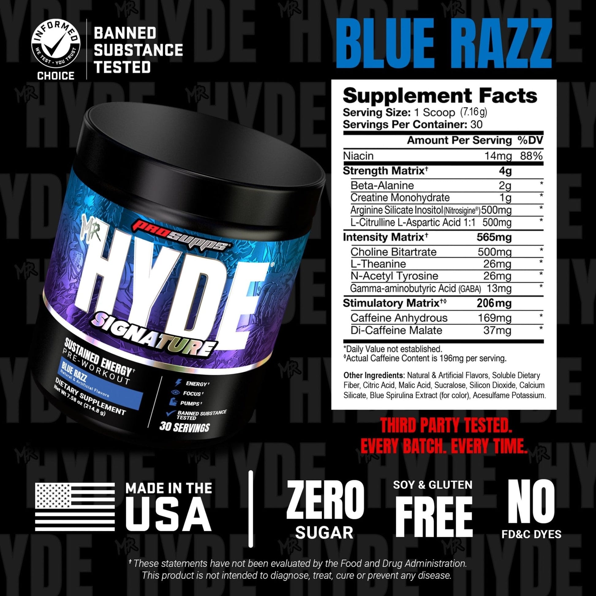 ProSupps Mr. Hyde Signature Pre Workout Powder with Creatine, Beta Alanine & Caffeine - Performance, Energy & Endurance - Clean Fitness & Gym Supplements for Men & Women = - Maple Wellness Supplements