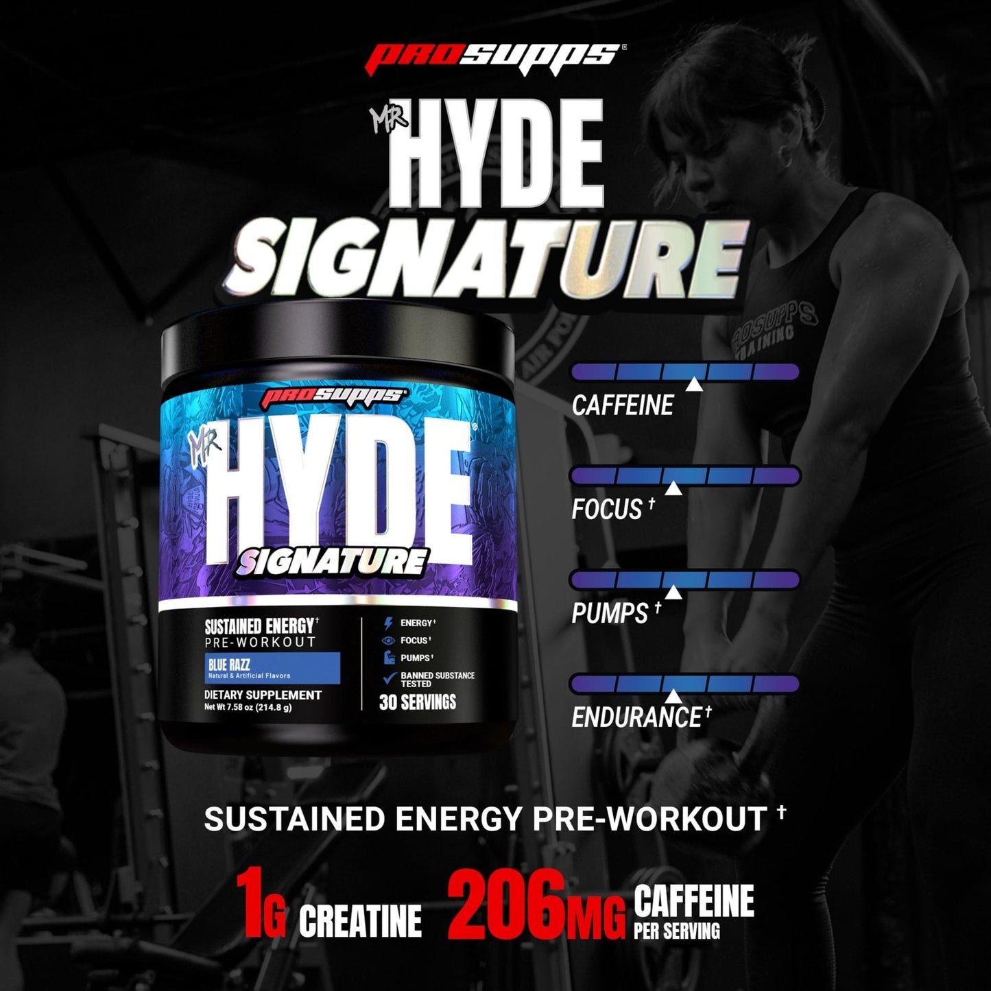 ProSupps Mr. Hyde Signature Pre Workout Powder with Creatine, Beta Alanine & Caffeine - Performance, Energy & Endurance - Clean Fitness & Gym Supplements for Men & Women = - Maple Wellness Supplements