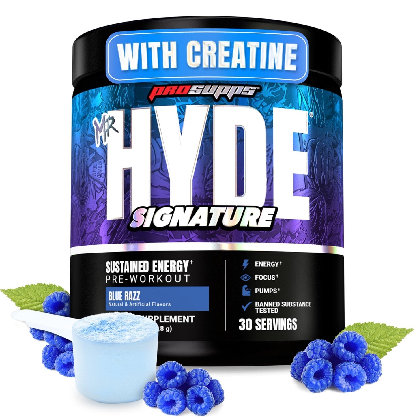 ProSupps Mr. Hyde Signature Pre Workout Powder with Creatine, Beta Alanine & Caffeine - Performance, Energy & Endurance - Clean Fitness & Gym Supplements for Men & Women = - Maple Wellness Supplements