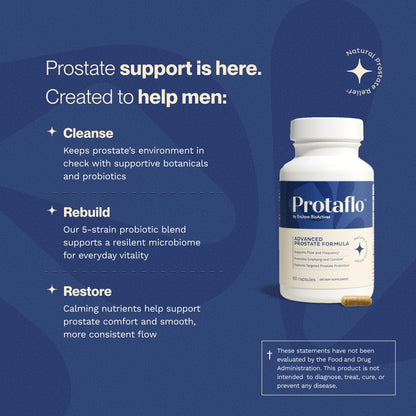 Protaflo Prostate Supplements for Men - Supports Urinary Flow & Bladder Control | Probiotics + Black Walnut, Nettle, Turmeric, Lycopene, Pumpkin Seed - Maple Wellness Supplements