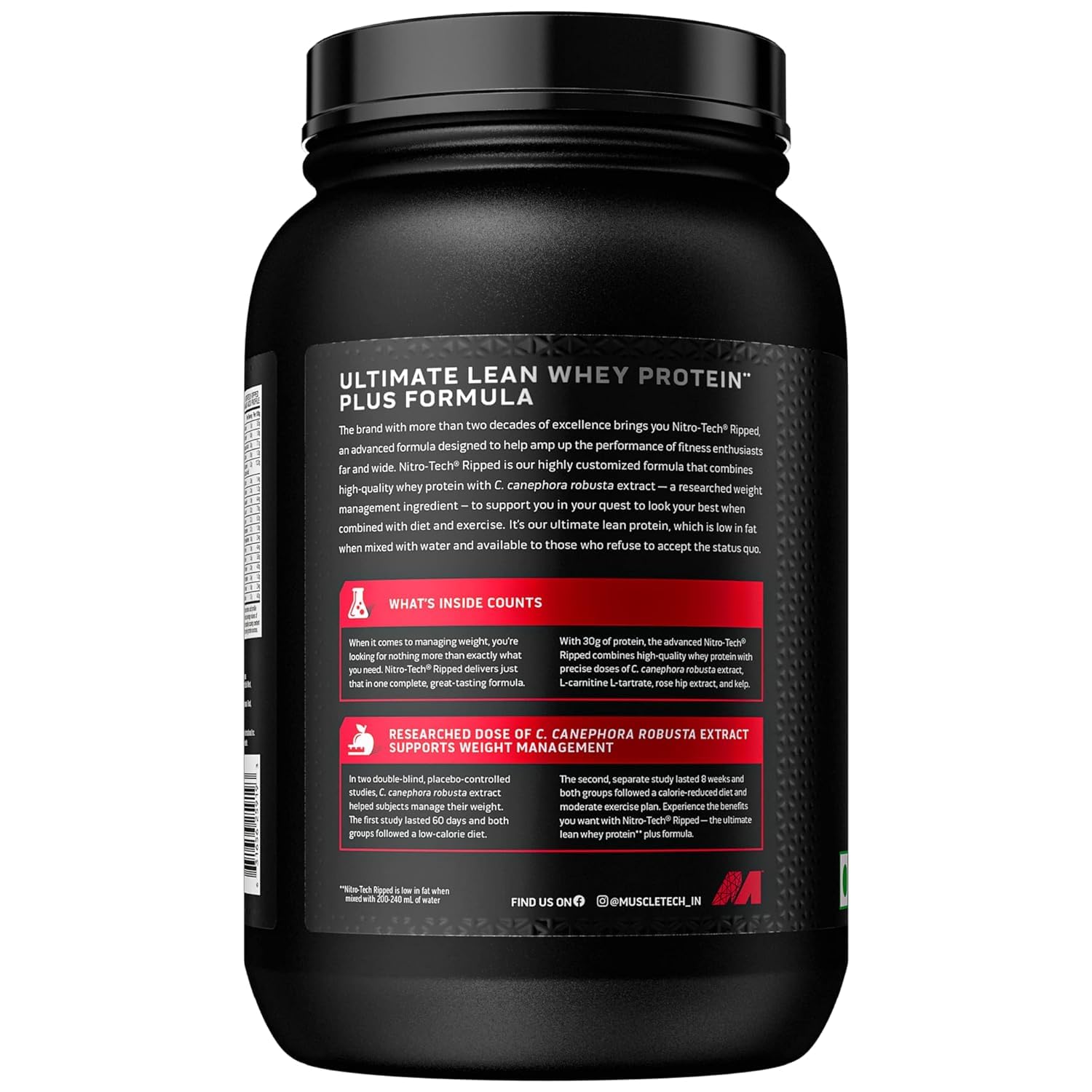 Protein Powder for Weight Loss |MuscleTech Nitro-Tech Ripped |Whey Protein Powder - Maple Wellness Supplements