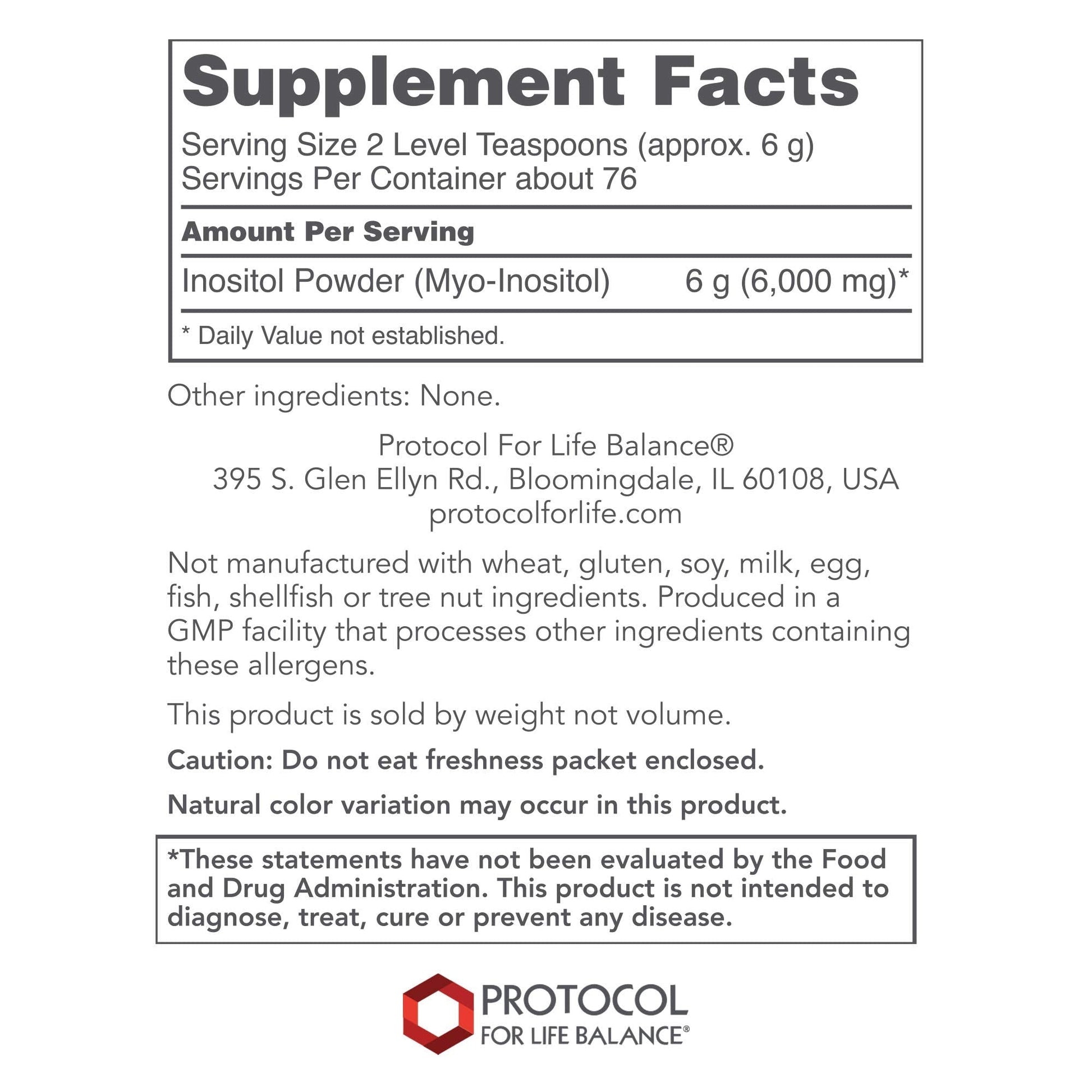 Protocol For Life Balance - Myo-Inositol Powder - Supports a Healthy Mood, Emotional - Maple Wellness Supplements