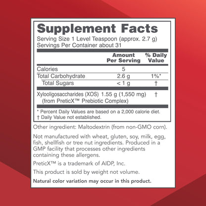 PROTOCOL FOR LIFE BALANCE Prebiotic Powder XOS - 1.55g per Serving - Intestinal Flora - Support GI Tract & Gut Health - Kosher & Non-GMO - 3 oz - Maple Wellness Supplements