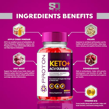 Proton Keto ACV Gummies Advanced Weight Loss 1000 MG, Proton Keto ACV Gummies - Maple Wellness Supplements