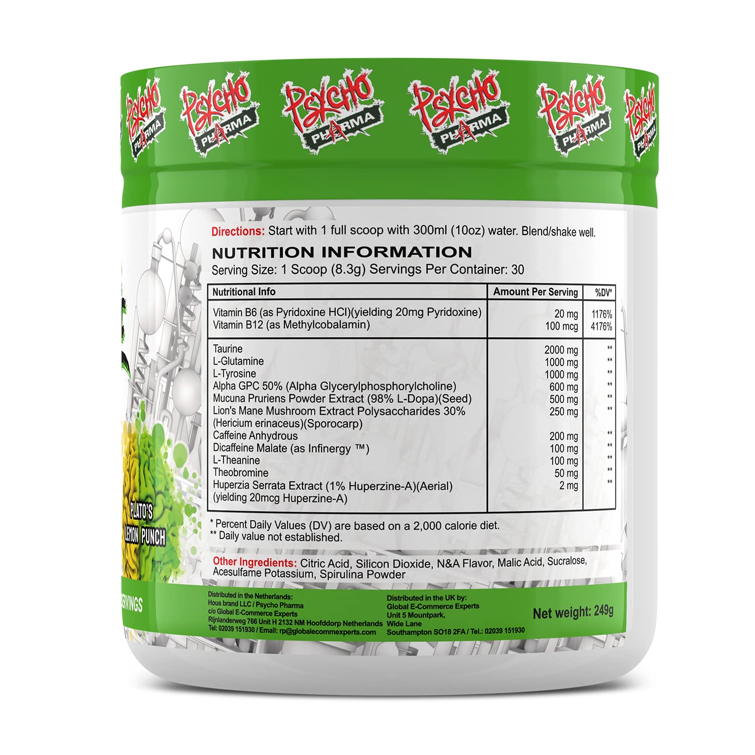 Psycho Pharma. Infinite Brain Nootropic Game Changer. Compete Win (Plato's Lemon Punch, 30 Serving) - Maple Wellness Supplements