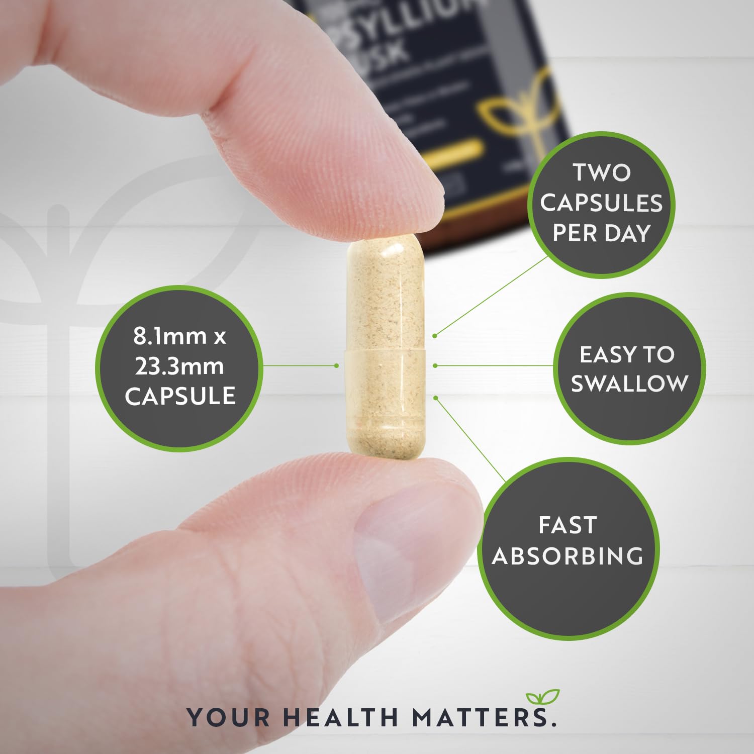 Psyllium Husks Fibre Supplement – 1400mg per Serving – Naturally High in Soluble Fibre - Maple Wellness Supplements