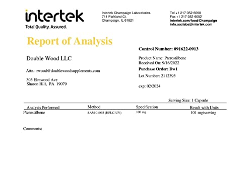 Pterostilbene Supplement 100mg Capsules (Third Party Tested) Manufactured in The USA - Maple Wellness Supplements
