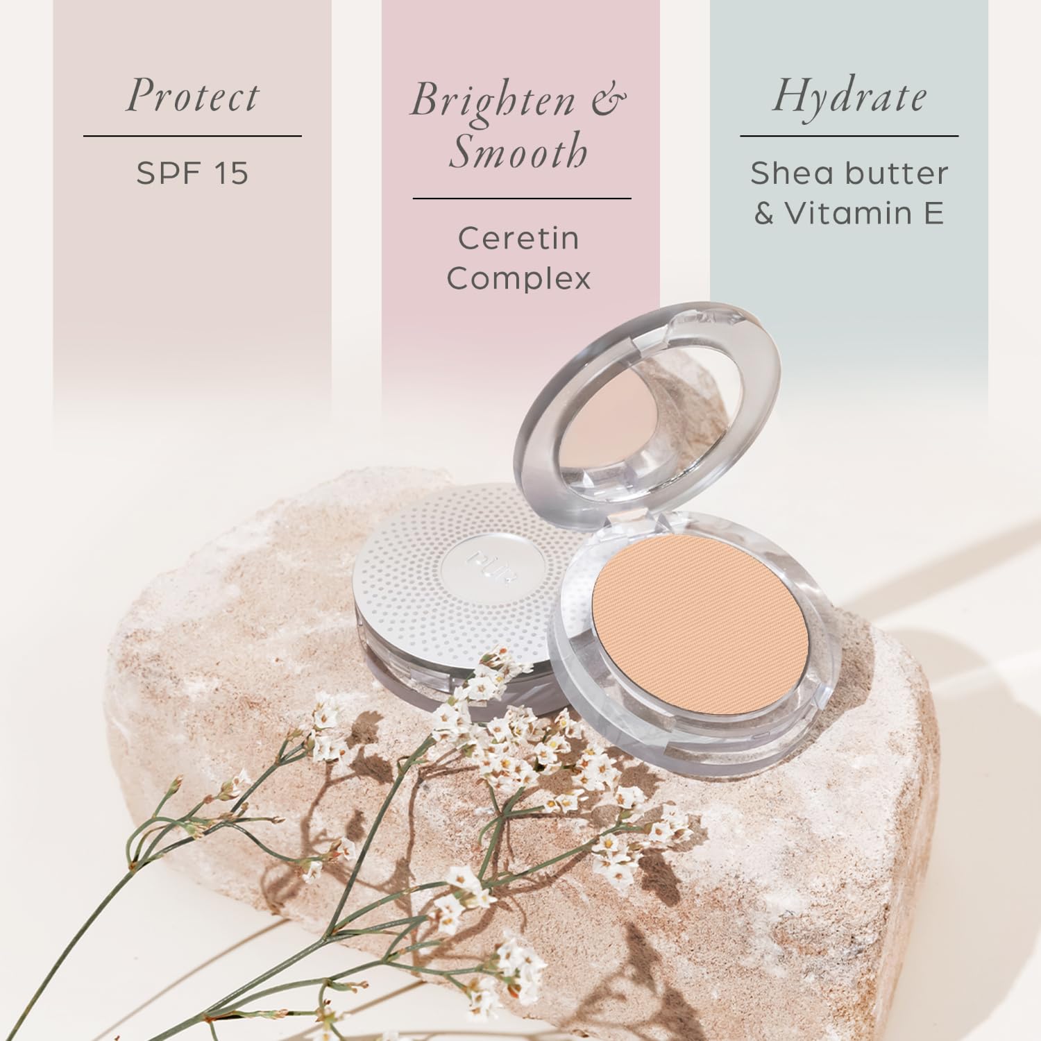 PÜR MINERALS 4-in-1 Pressed Mineral Makeup Powder Foundation with SPF 15 - Concealer & Finishing Compact Pressed Powder for Face - Buildable Medium to Full Coverage Foundation Powder (Vanilla) - Maple Wellness Supplements