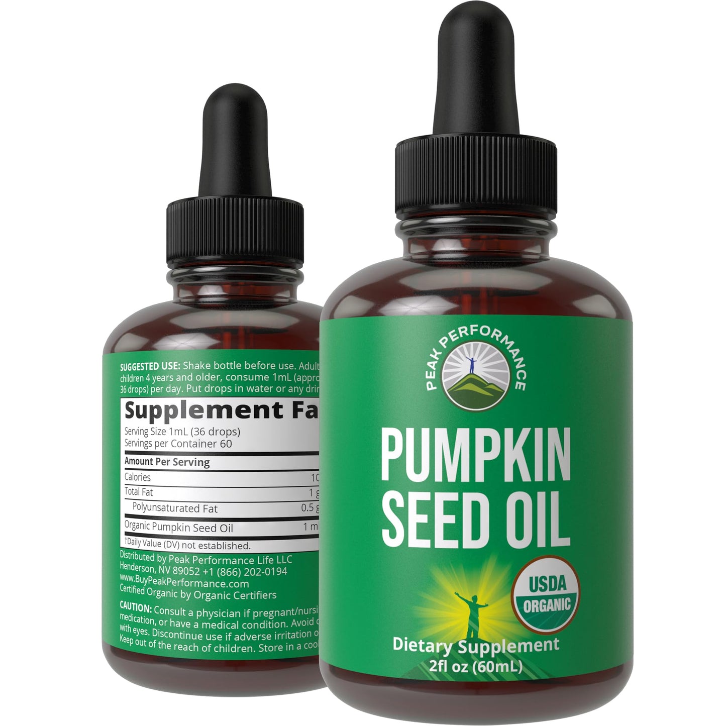 Pumpkin Seed Oil. USDA Organic Vegan Liquid Drops Extract for Women and Men. Supplement for Hair Growth, Skin Health, UT, Prostate Support. Zero Sugar, Gluten Free. Take Orally No Capsules - Maple Wellness Supplements