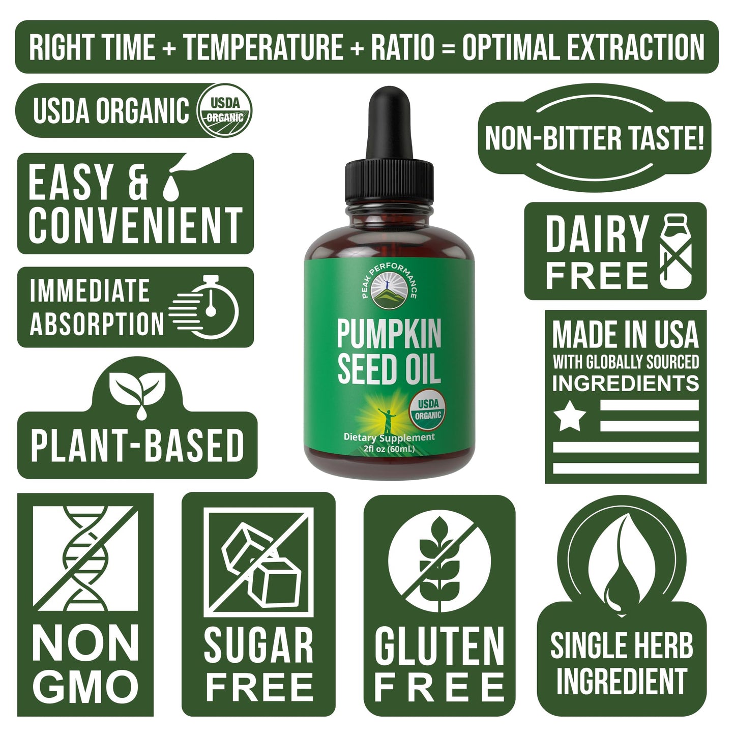 Pumpkin Seed Oil. USDA Organic Vegan Liquid Drops Extract for Women and Men. Supplement for Hair Growth, Skin Health, UT, Prostate Support. Zero Sugar, Gluten Free. Take Orally No Capsules - Maple Wellness Supplements