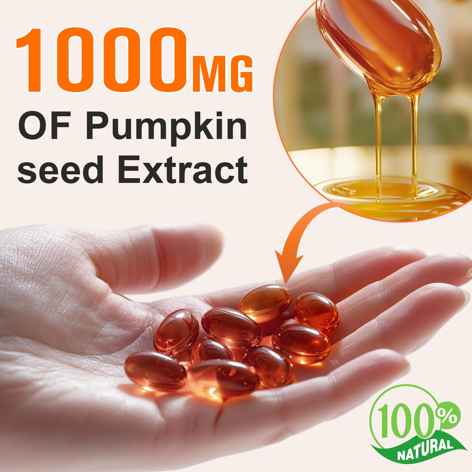 Pumpkin Seed Oil with Saw Palmetto, 1000mg per Serving, 300 Softgels – Cold Pressed Pumpkin Seed Oil Capsules for Hair, Prostate, Urinary & Bladder Health - Maple Wellness Supplements