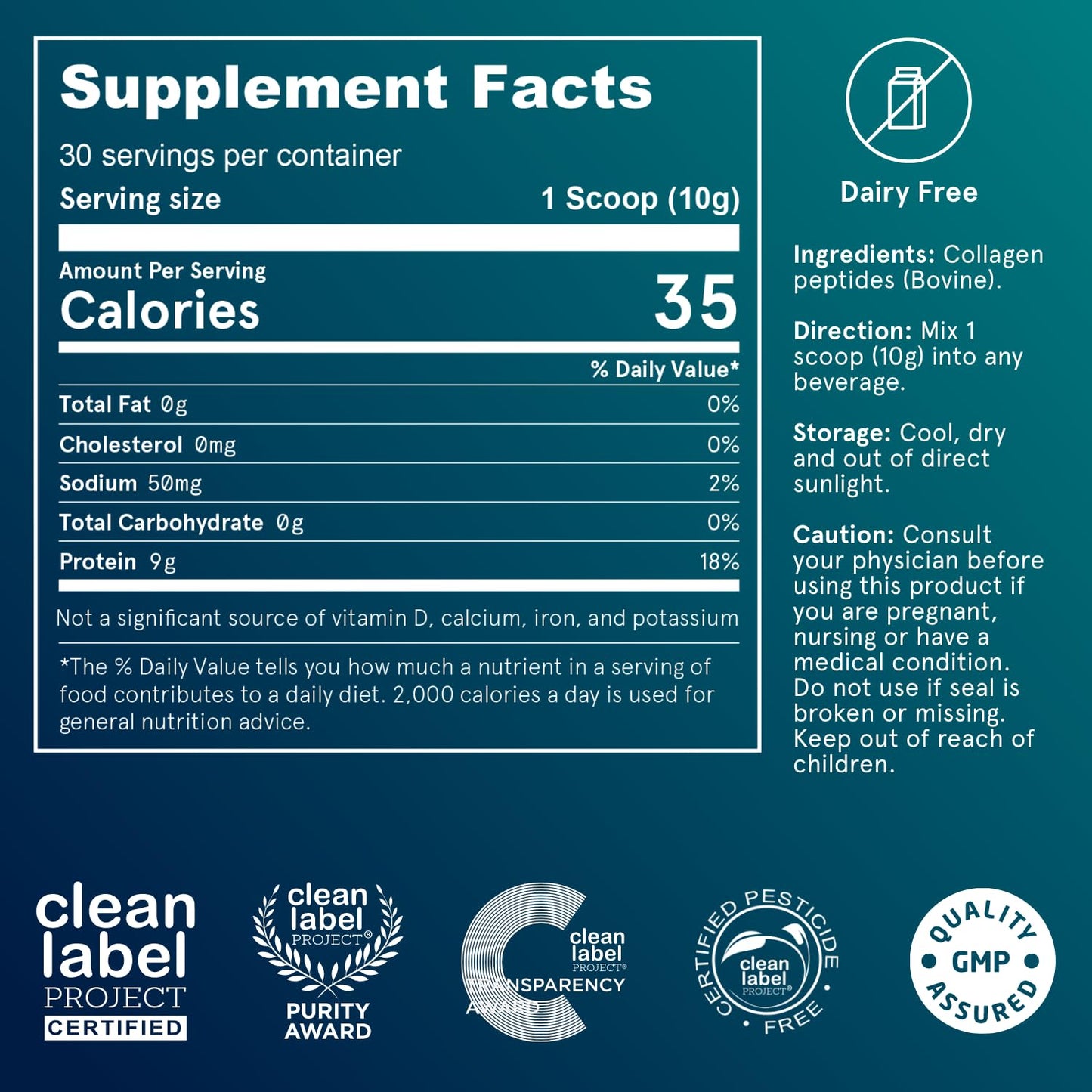 Puori Pure Collagen Peptides Powder, Unflavored - 10g of Grass-Fed Hydrolyzed Bovine Collagen Supports Skin Health, Hair & Nail Strength, Joint Pain & Mobility Support - 30 Servings - Maple Wellness Supplements