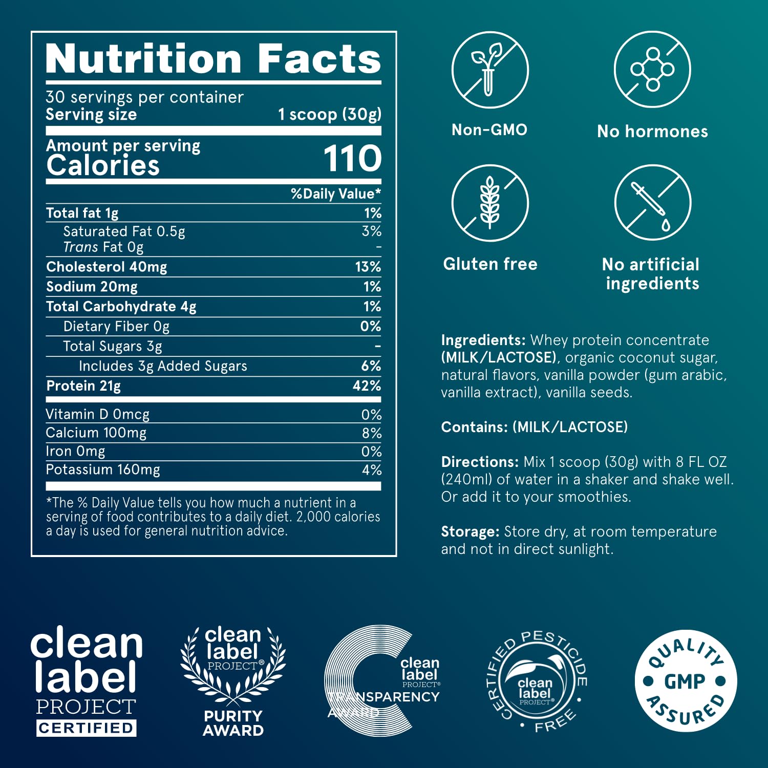 Puori Whey Protein Powder, Bourbon Vanilla - PW1 Pasture-Raised, Grass-Fed Whey Protein Powder Drink Mix containing BCAA Amino Acids - Post-Workout Supplement - Maple Wellness Supplements