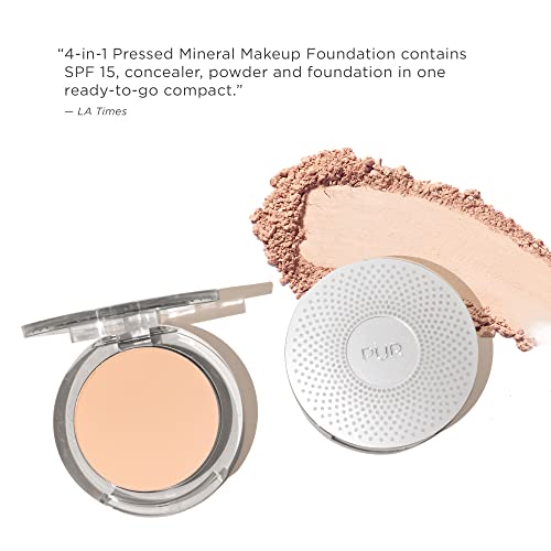 PUR Beauty 4-in-1 Pressed Mineral Makeup Powder Foundation with SPF 15 - Concealer & Finishing Compact Pressed Powder for Face - Buildable Medium to Full Coverage Foundation Powder (Blush Medium) - Maple Wellness Supplements