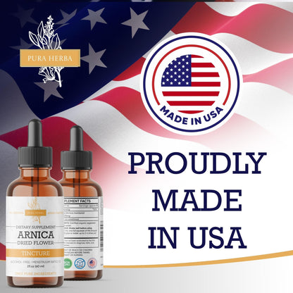 Pura Herba Arnica Liquid Extract – Alcohol-Free, Vegan, Supports Muscle Recovery & Joint Comfort, Fast-Absorbing Tincture, Made in USA – 2 Fl Oz - Maple Wellness Supplements